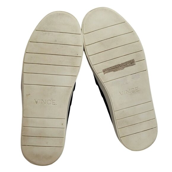 Vince Preston Black Textured Leather Trim Slip On Sneakers US 5 EU 35 - Picture 8 of 11